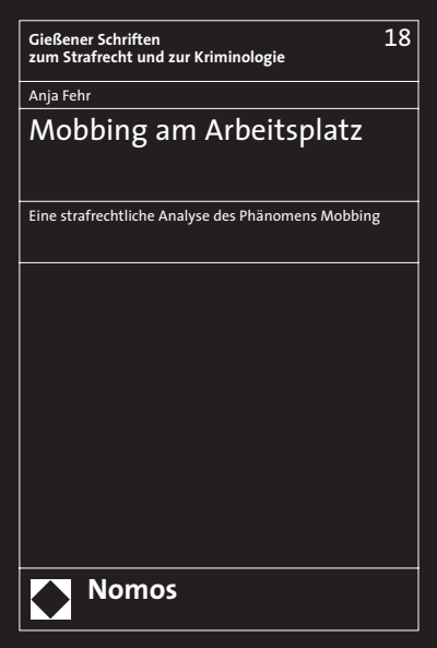 Cover des Buchs: Mobbing am Arbeitsplatz