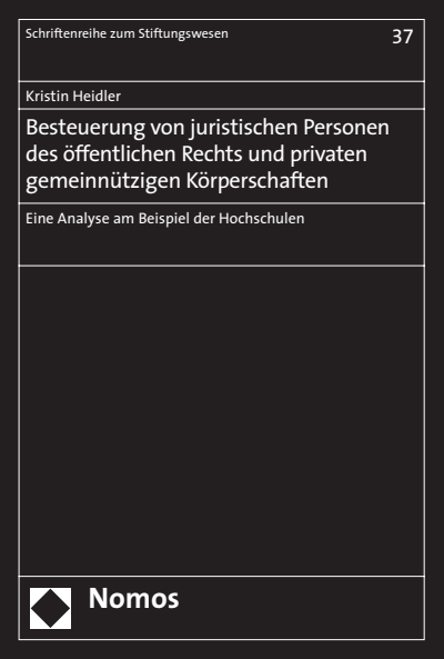 Cover des Buchs: Besteuerung von juristischen Personen des öffentlichen Rechts und privaten gemeinnützigen Körperschaften