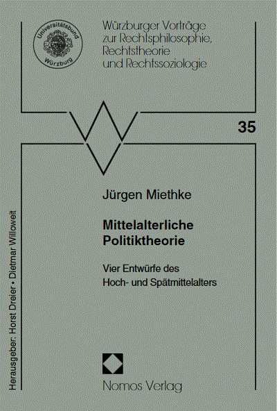 Cover of book: Mittelalterliche Politiktheorie