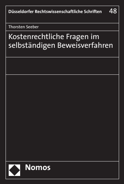 Cover des Buchs: Kostenrechtliche Fragen im selbständigen Beweisverfahren