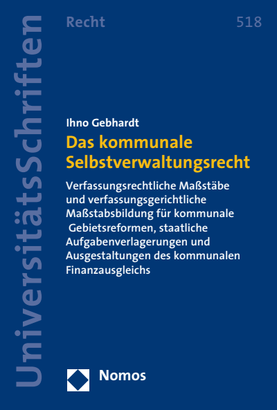Cover des Buchs: Das kommunale Selbstverwaltungsrecht