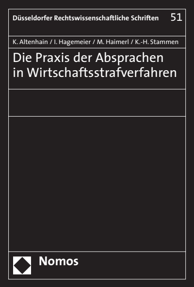 Cover des Buchs: Die Praxis der Absprachen in Wirtschaftsstrafverfahren