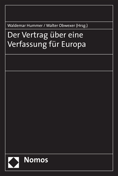 Cover des Buchs: Der Vertrag über eine Verfassung für Europa