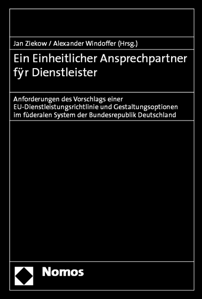Cover des Buchs: Ein Einheitlicher Ansprechpartner für Dienstleister
