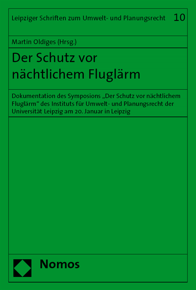 Cover des Buchs: Der Schutz vor nächtlichem Fluglärm