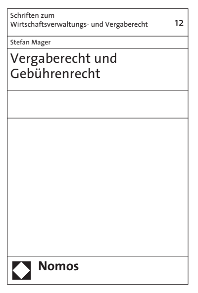 Cover of book: Vergaberecht und Gebührenrecht