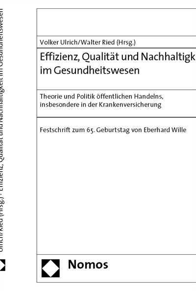 Cover of book: Effizienz, Qualität und Nachhaltigkeit im Gesundheitswesen