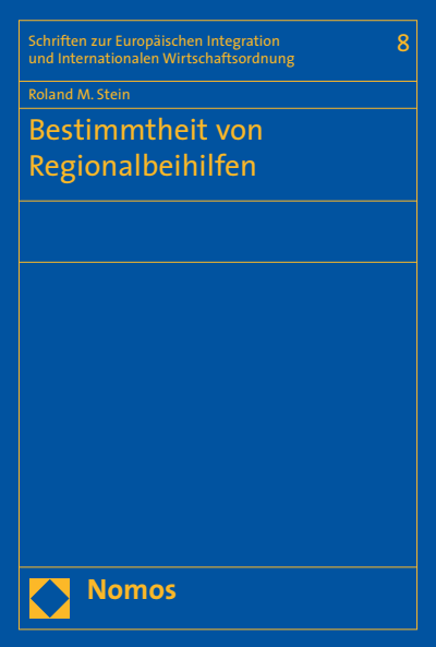 Cover of book: Bestimmtheit von Regionalbeihilfen