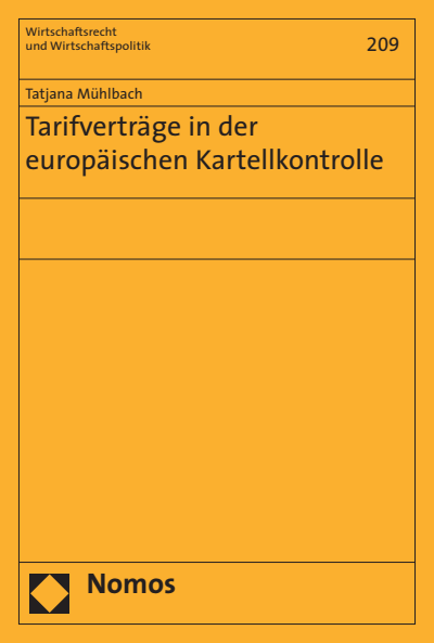 Cover of book: Tarifverträge in der europäischen Kartellkontrolle