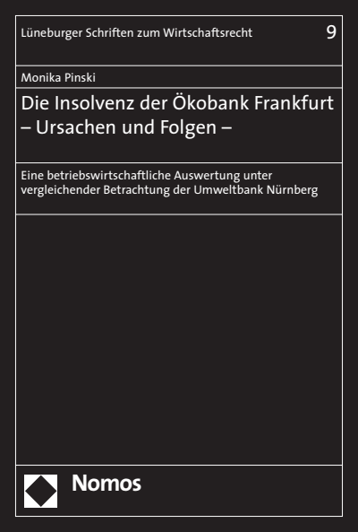 Cover des Buchs: Die Insolvenz der Ökobank Frankfurt ¿ Ursachen und Folgen ¿