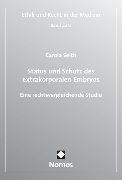 Cover des Buchs: Status und Schutz des extrakorporalen Embryos