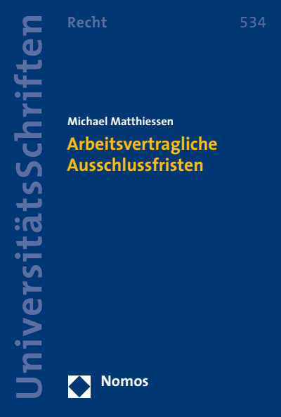 Cover des Buchs: Arbeitsvertragliche Ausschlussfristen
