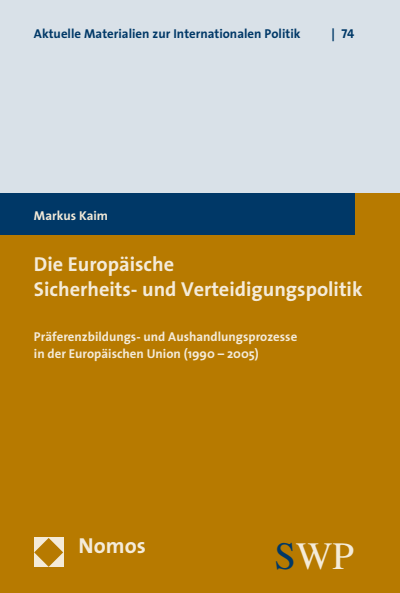Cover des Buchs: Die Europäische Sicherheits- und Verteidigungspolitik