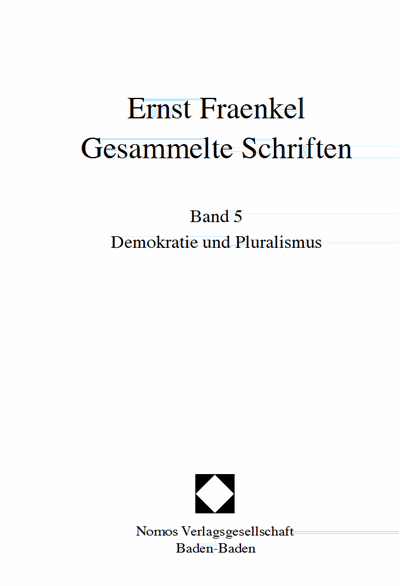 Cover of book: Ernst Fraenkel - Gesammelte Schriften