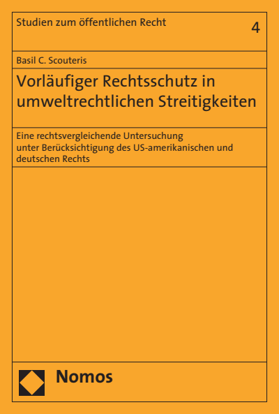Cover of book: Vorläufiger Rechtsschutz in umweltrechtlichen Streitigkeiten