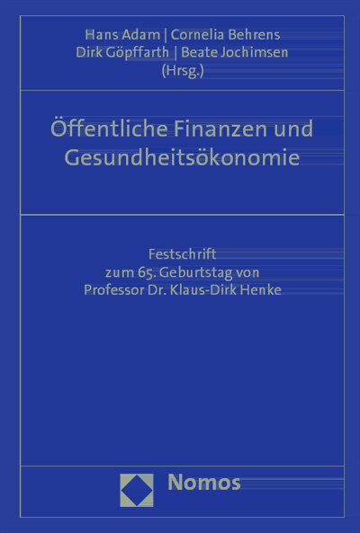 Cover of book: Öffentliche Finanzen und Gesundheitsökonomie