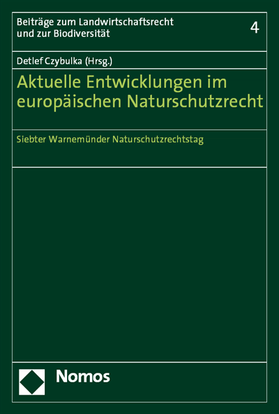 Cover des Buchs: Aktuelle Entwicklungen im europäischen Naturschutzrecht