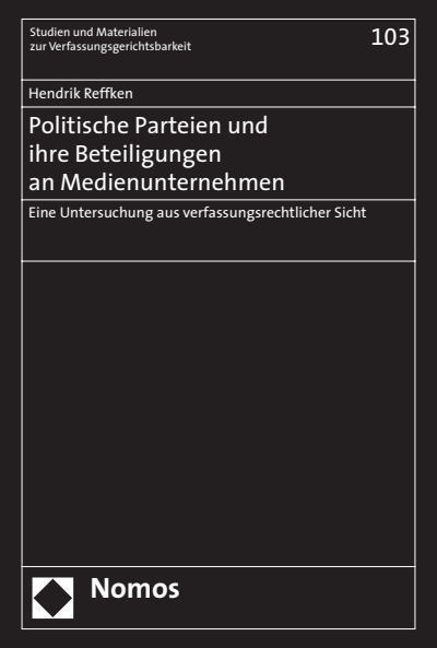 Cover of book: Politische Parteien und ihre Beteiligungen an Medienunternehmen