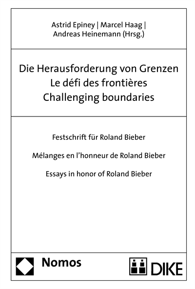 Cover des Buchs: Die Herausforderung von Grenzen - Le défi des frontières - Challenging boundaries