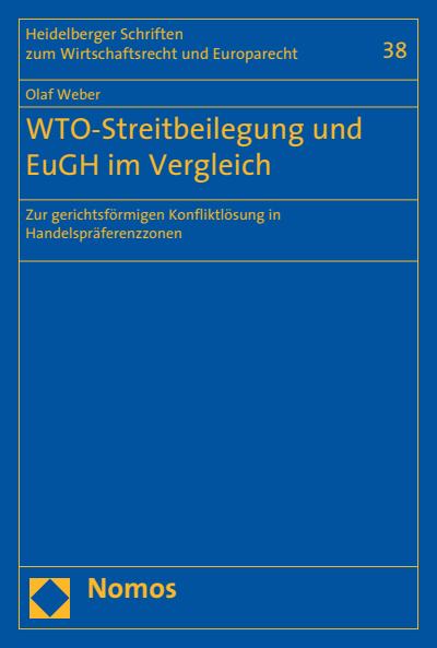 Cover des Buchs: WTO-Streitbeilegung und EuGH im Vergleich
