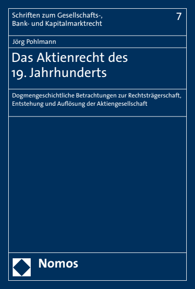 Cover of book: Das Aktienrecht des 19. Jahrhunderts