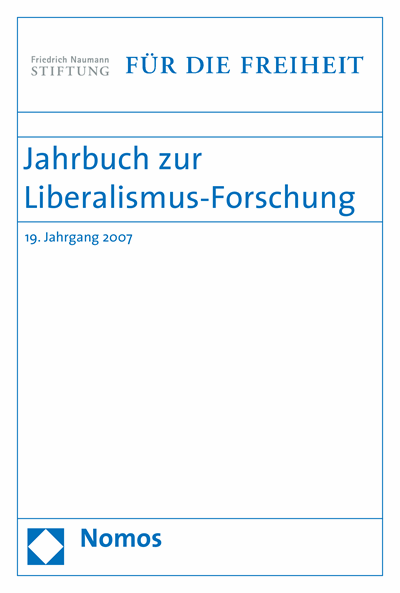 Cover of book: Jahrbuch zur Liberalismus-Forschung