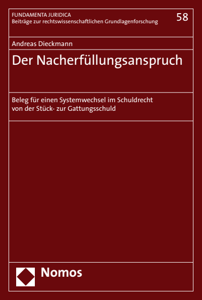 Cover of book: Der Nacherfüllungsanspruch