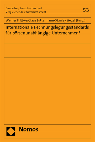 Cover of book: Internationale Rechnungslegungsstandards für börsenunabhängige Unternehmen?