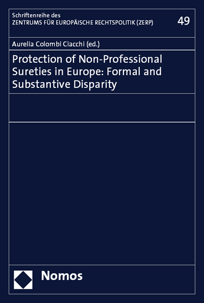 Cover of book: Protection of Non-Professional Sureties in Europe: Formal and Substantive Disparity