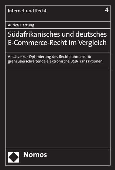 Cover des Buchs: Südafrikanisches und deutsches E-Commerce-Recht im Vergleich