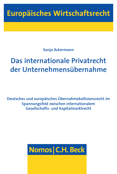 Cover of book: Das internationale Privatrecht der Unternehmensübernahme
