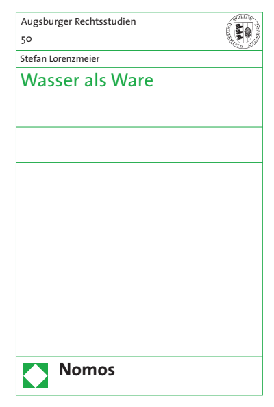 Cover of book: Wasser als Ware