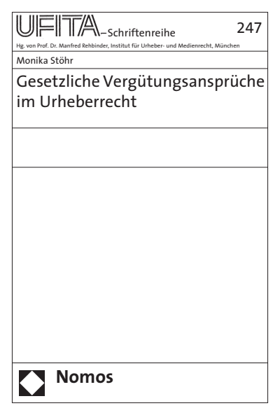 Cover des Buchs: Gesetzliche Vergütungsansprüche im Urheberrecht