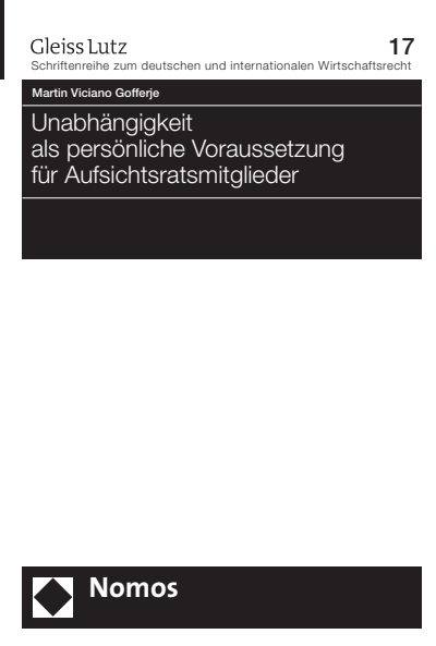 Cover of book: Unabhängigkeit als persönliche Voraussetzung für Aufsichtsratsmitglieder