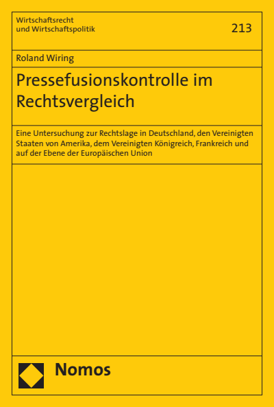 Cover of book: Pressefusionskontrolle im Rechtsvergleich