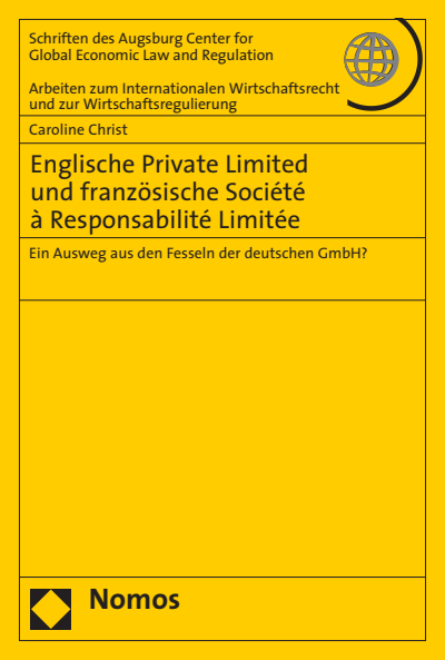 Cover of book: Englische Private Limited und französische Société à Responsabilité Limitée