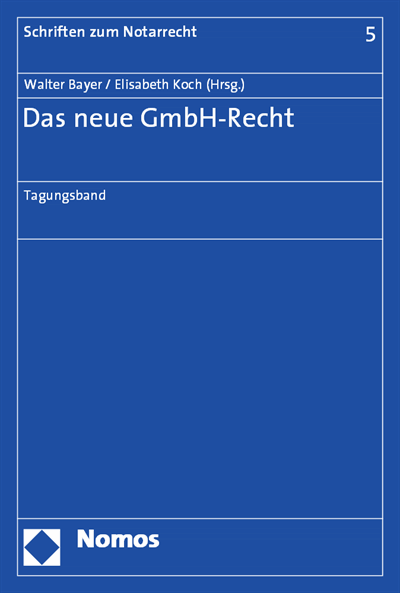 Cover des Buchs: Das neue GmbH-Recht
