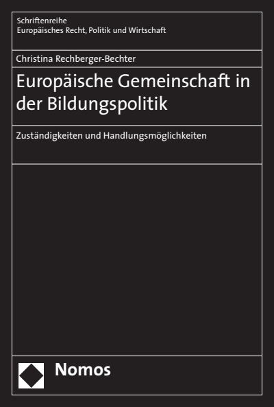 Cover of book: Europäische Gemeinschaft in der Bildungspolitik
