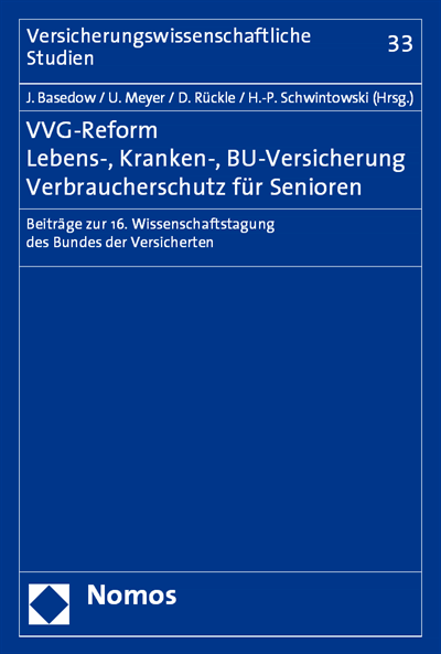 Cover des Buchs: VVG-Reform - Lebens-, Kranken-, BU-Versicherung - Verbraucherschutz für Senioren