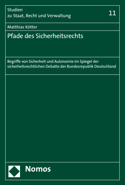 Cover of book: Pfade des Sicherheitsrechts