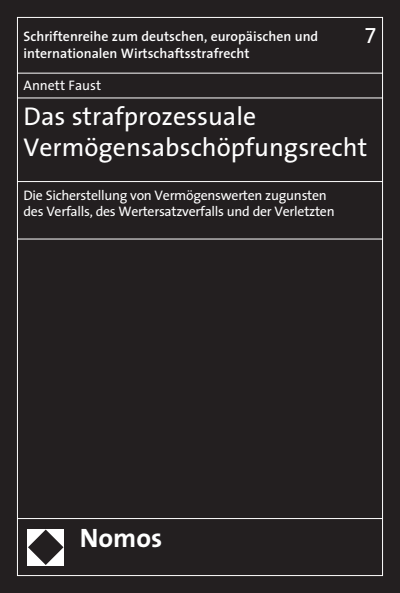 Cover of book: Das strafprozessuale Vermögensabschöpfungsrecht