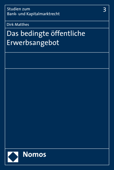 Cover des Buchs: Das bedingte öffentliche Erwerbsangebot