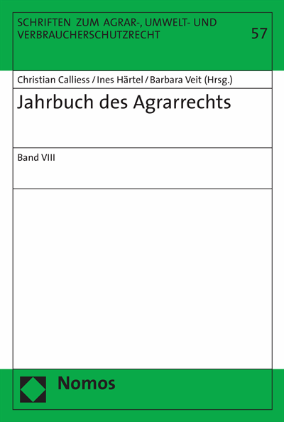 Cover of book: Jahrbuch des Agrarrechts