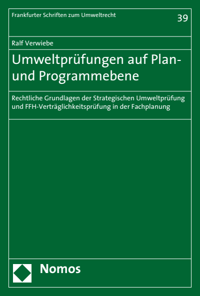 Cover of book: Umweltprüfungen auf Plan- und Programmebene