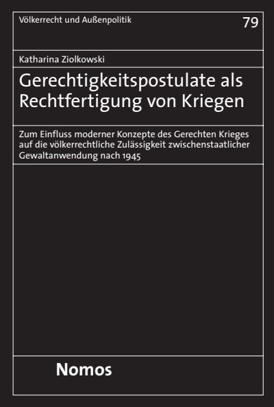 Cover of book: Gerechtigkeitspostulate als Rechtfertigung von Kriegen