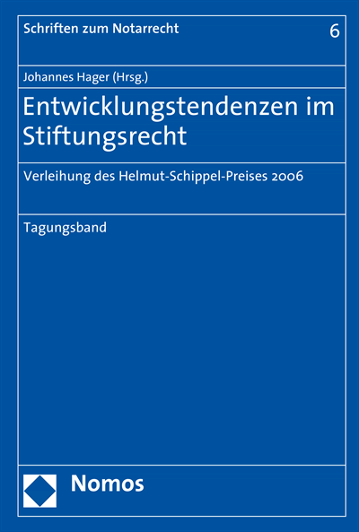 Cover des Buchs: Entwicklungstendenzen im Stiftungsrecht