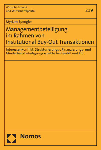 Cover of book: Managementbeteiligung im Rahmen von Institutional Buy-Out Transaktionen