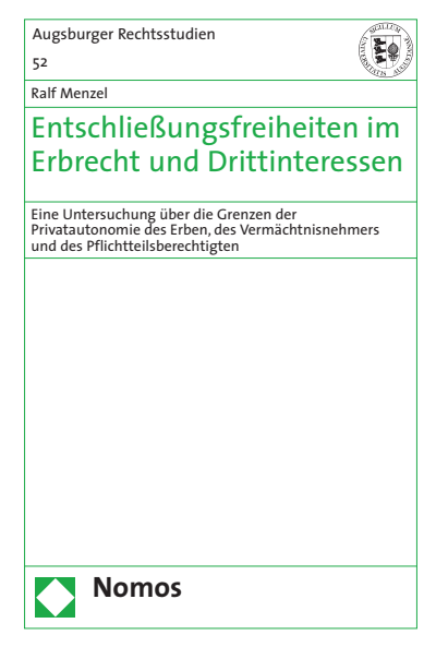 Cover of book: Entschließungsfreiheiten im Erbrecht und Drittinteressen