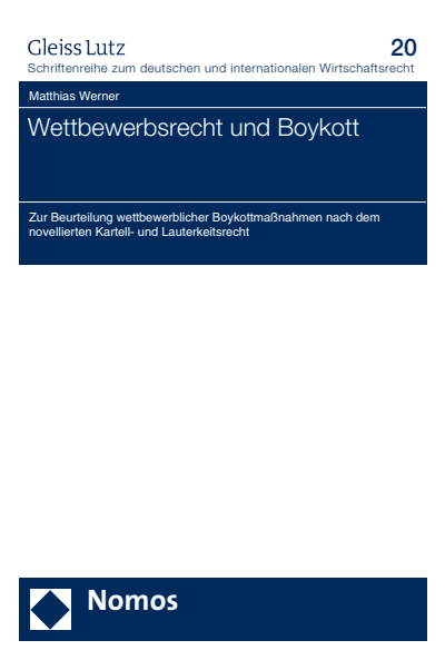 Cover of book: Wettbewerbsrecht und Boykott