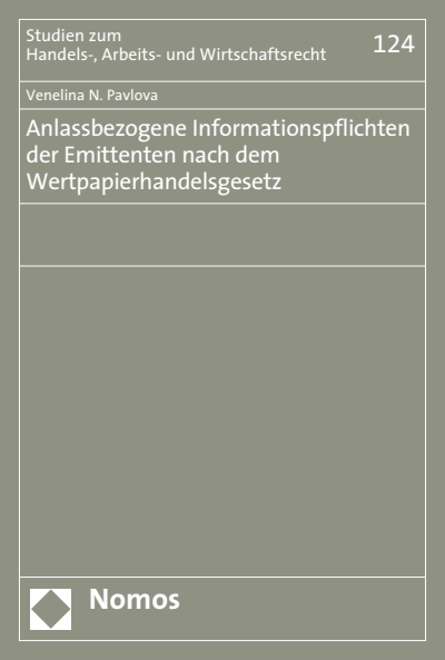 Cover of book: Anlassbezogene Informationspflichten der Emittenten nach dem Wertpapierhandelsgesetz
